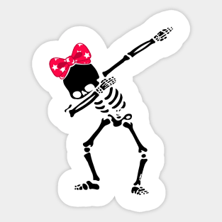 Dabbing skeleton girl, Dabbing skeleton, Dab Sticker